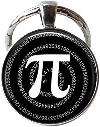 Pi Keychain Math Jewelry Teachers, Mathematics Black and White Art Keychain