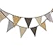 Light Tan Brown Rustic Floral Bunting Fabric Banner Shabby Chic Pennant Garland Wedding Birthday Baby Shower Neutral Theme Party Decoration