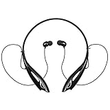 FITTA Universal Wireless Bluetooth Headset Stereo Music Headphone Vibration Neckband Style Earphone For iPhone 6 6S 6Plus,Samsung Glaxy S5 Note,HTC,LG,iPad And Other Enabled Bluetooth Devices (Black)