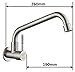 Siderit Modern Swivel Wall Mounted SUS304 Stainless Steel Water Tap Basin Kitchen Sink Faucet Lead Free, Brushed