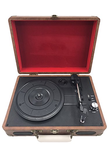 Sw196rec-bl portable 3 speed stereo suitcase record pla…