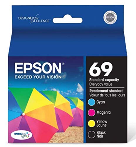 Genuine Epson 69 ink cartridges 4 Pack in Original Bulk Packaging for Epson CX6000 CX7400 CX7450 CX8400 CX9400F CX9475 NX100 NX1