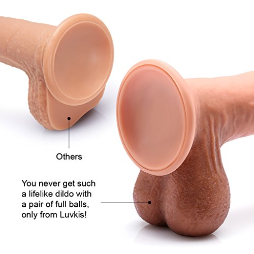 Luvkis Gode réaliste de 9,8 pouces avec 2 balles de forme complète.