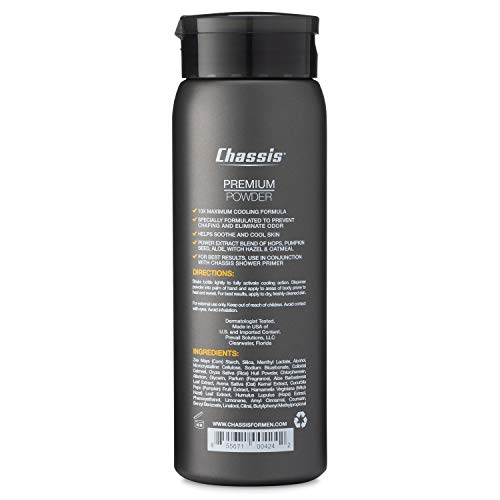 Chassis Premium Ice Max Talc-Free Body Powder for Men | All-New w/Max Cooling Sensation