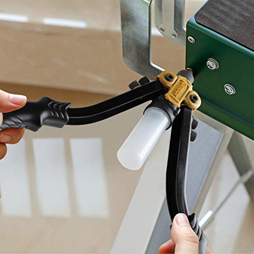 Ginour 13-inch Heavy Duty Rivet Gun with 5 Nosepieces and Collecting Bottle, Excellent Leverage Design Save Time and Effort