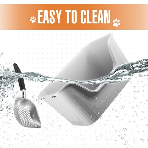 SLEEPHEAD®Extra Cat Large Litter Box with High Sides,Anti-Splashing Litter Box,Tool-Free Assembly,Multi Cat Litter Box,Jumbo Litter Box for Easier Cleaning & Superior Hygiene. （64 * 45 * 33cm）(Grey)