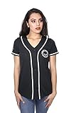 Harley-Davidson Womens Flaming Gears Willie G Skull Baseball Black Jersey