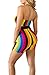 Adogirl Womens Sexy 2 Piece Outfits Bodycon Stripe Print Sleeveless Tube Top and Hot Shorts Set Romper