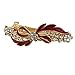Rhinestone Detail Red Bowknot Metal Hair Clip Barrette Gold Tone
