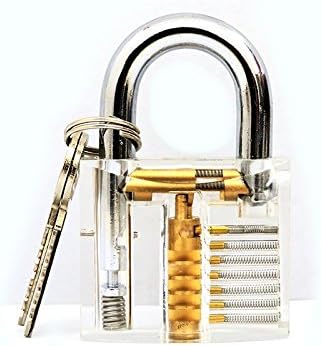 Bullkeys Customizable LOGO for Bullkeys Transparent Cutaway Practice Lock With 2 Keys for Training Practice