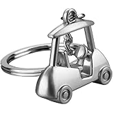 ARFUKA Keychain Golf Cart Pendant Keyring Unisex Key Organizer Holder Keyring Birthday Christmas Wedding Valentine's Day Gift for Men and Women Silver