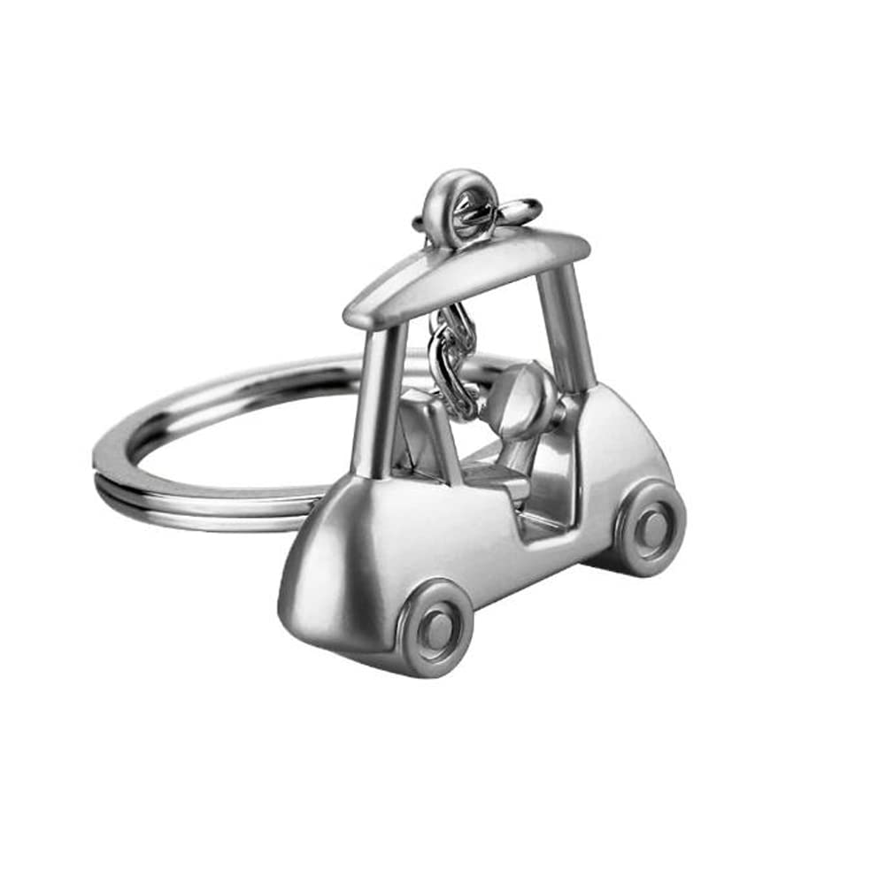ARFUKA Keyring Golf Cart Pendant Keyring Unisex Key Organizer Holder Keychain Birthday Christmas Wedding Valentine's Day Gift for Men and Women Silver