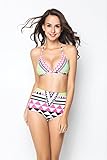 Women's Padded Bikini Sets Halter Neck High Waist Two Pieces Swimsuits for Women