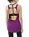 Queenie Ke Women's Yoga shirts Sports Tops Super Soft Knit Cowl Back Tank Size L Color Dark Magenta