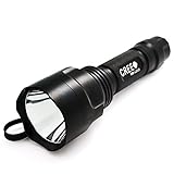 Forrader C8 CREE XM-L2 U3 Super-bright LED Flashlight Torch Light with Tail Button Switch Controlled by 5-mode, Black (Flashlight Only)