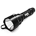 Forrader C8 CREE XM-L2 U3 Super-bright LED Flashlight Torch Light with Tail Button Switch Controlled by 5-mode, Black(Flashlight Only)