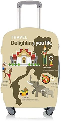 Safety case box suitcase dust cover protective sleeve trolley case elastic sleeve 20/24/28inch (Thailand/Beige, M (24-26 inch))