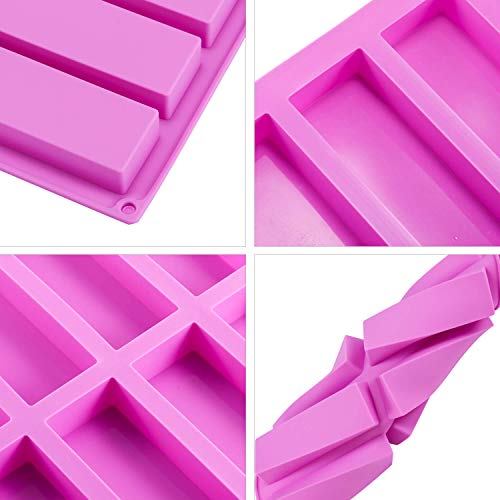 DIFENLUN Silicone Energy Bar Mold, 2 Pack 8-Cavity Rectangular Nutrition Granola Cereal Bar Maker for Chocolate Truffles, Bread Loaf, Muffin