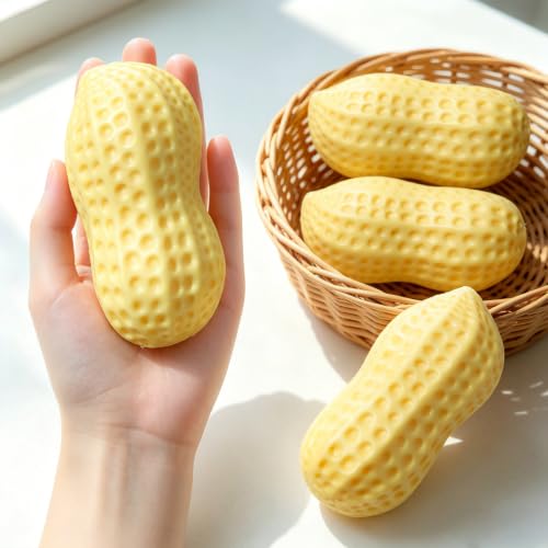 Peanut Squishy, Banana Squishy, 2026 New Slow Rising Stress Relief, Realistic Shaped Squeezes Balls, Adult Office Soft Cute Fruit Anxiety Relief Dough Decompression Gift (2pc)