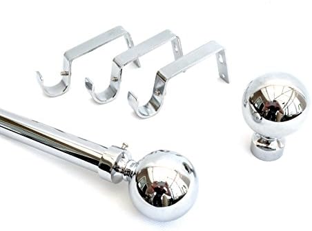 25mm 28mm Polished Chrome Extendable Metal Eyelet Curtain Pole