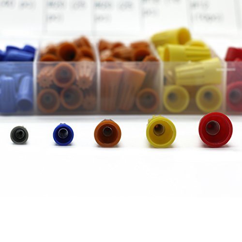 HUELE Ele-al Wire Connectors Screw Terminals with Spring Insert Twist Nuts Caps Connection Assortment Set for Home,Speaker,Automotive, 158Pcs