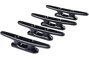 4Pack 4 Inch Black Boat Cleat Cleats Boat Dock Cleats Boat Canoe Cleat Black Strong Nylon Cleats