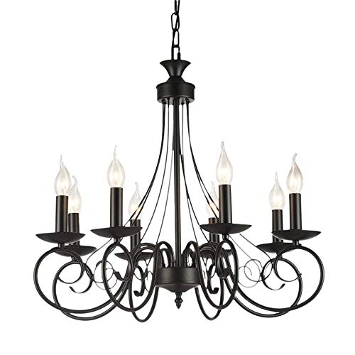 8 Heads Retro Chandelier Fabric Modernanordic Silk Chandelier Living Room Bedroom Restaurant Bar