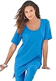 Roamans Women's Plus Size Scoop Neck Max Tunic