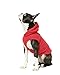 Gooby Fleece Vest Hoodie Dog Sweater - Red, Medium - Warm Pullover Dog Hoodie with O-Ring Leash for Small to Medium Dogs