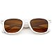 zeroUV - Classic Driving Blue Blocking Amber Tinted Lens Horn Rimmed Sunglasses 55mm (Shiny White/Amber)