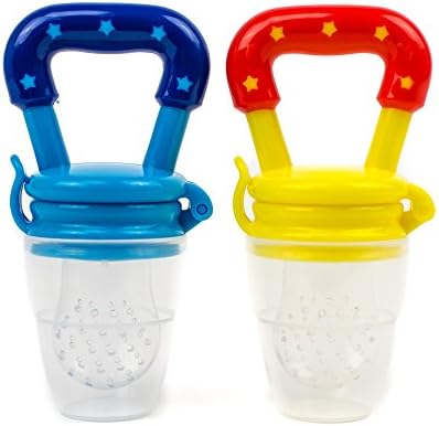 Baby Food Feeder-Silicone Fruit Pacifier and Teething Toy- Nibbler with Fresh Fruit Vegetable for Infants, Toddlers, and Kids (2 Pack)