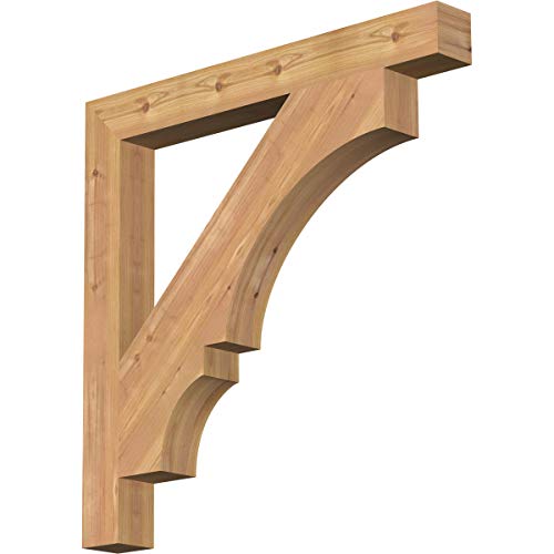 3 1/2"W x 32"D x 32"H Balboa Block Smooth Bracket, Western Red Cedar