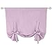 Deconovo Solid Color Rod Pocket Curtain Tie Up Curtains Small Window Curtains for Kids Room Pink Lavender 46W x 63L One Drape