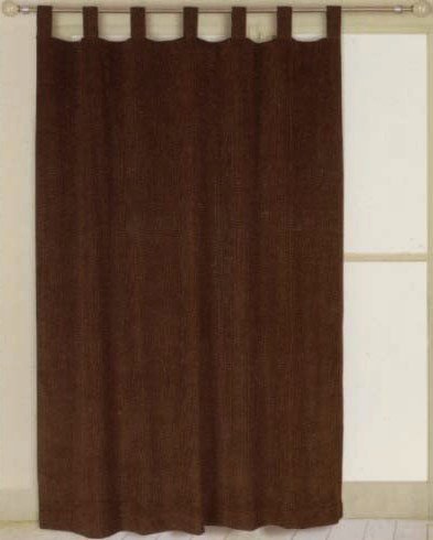 66 X 84 Tab Top Door Curtains Kansas Chocolate Brown Corduroy