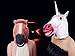 Lubber Novelty Halloween Costume Latex Animal Mask, Unicorn Horse Head Multicolored