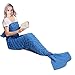 Feiuruhf Handmade Mermaid Tail Blanket Soft Sofa Blanket for Adult (lake blue)
