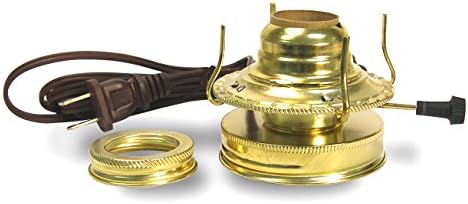 Electrified Oil Lamp Burner With Mason or Canning Jar Lid