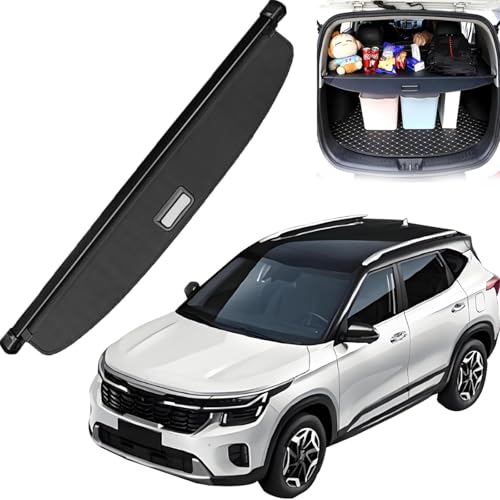 AUERQXZ Coche Funda retráctil para maletero de seguridad,compatible con modelos Seltos 2024-2025.Maletero Trasero Protección de Seguridad,Impermeable,piezas de automóvil.