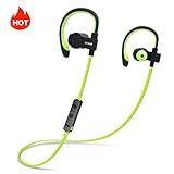 Bluetooth Headphones, SOWAK Wireless Earphones Noise Cancelling Earbuds Stereo Sweatproof Sports Headset With Mic For Listening Music Running Gym, Q7 Green