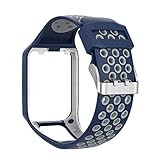 RuenTech Compatible with Tomtom Spark 3 / Runner 2 3 / Golfer 2 Watch Band, Replacement Silicone Straps Wristband Sport Band Compatible for Runner 2 3 and Spark 3 (Navy&Gray)