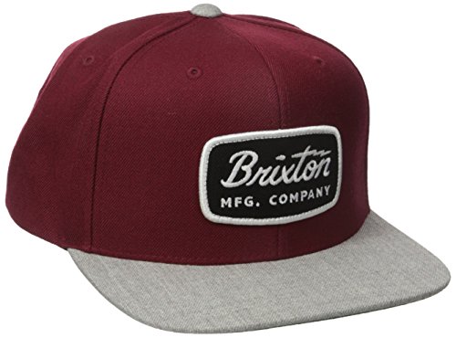 Brixton Men's Jolt Snapback, Burgundy/Light Heather Grey, One Size