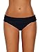 GRAPENT Women's Ruched Waistband Moderate Bikini Bottom Swimming Swimsuit Shorts Black Size Large (fit US 12-US 14)