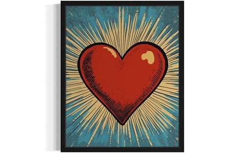 Heart Pop Black Framed Wall Art Print