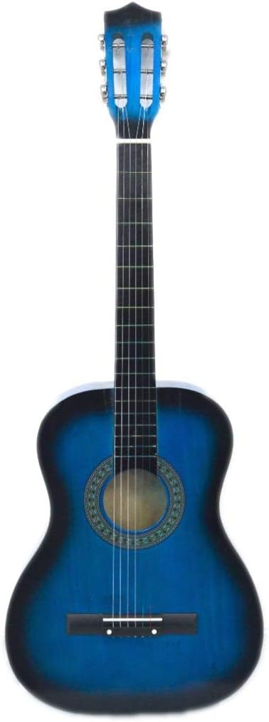 38" Large Guitar 6 String Children Kids Adults Students Beginners Play Musical Wooden Gift Toy 38", Blue