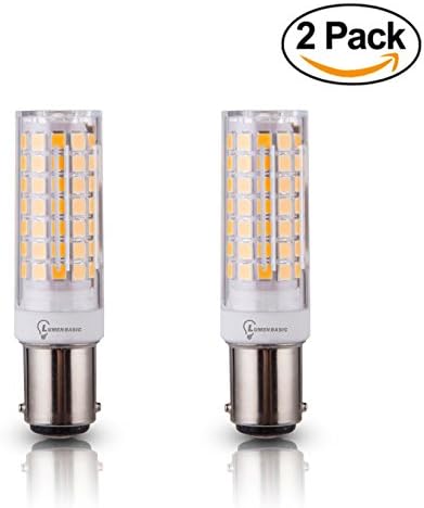 LumenBasic BA15d LED Bulb Bayonet Base Warm White 7 watt 50w-60w Halogen Equivalent Replaces JD Type T3/T4 Bulbs (Pack of 2)