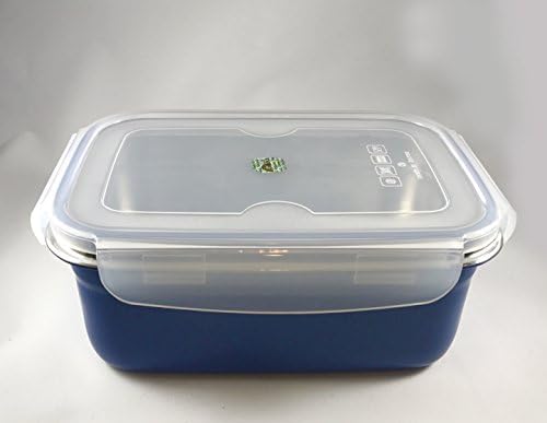 FortLock Colored Ceramic Coated Stainless Steel Airtight Food Container With Lid - Food Saver, Lunch Container - Leak-Proof &amp; Maintains Freshness Longer (Medium (1.2L), Navy)