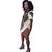 Blooming Jelly Women's Bohemian Casual Loose Ethnic Print Short Sleeve T Shirt Dress（M，Beige）