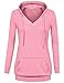 Hoodies for Women,Timeson Vintage Lined Long Sleeve V Neck Pullover Tunic Hoodie With Kangaroo Pocket Pink XXL