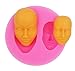 Longzang Small Face Silicone Mold Sugar Craft DIY Gumpaste Cake Decorating Clay