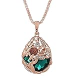 Hen-Night Austrian Crystal Rose Gold Wheat Shape Pendant Necklace.The Treasure In Cornfield